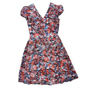 Marc New York Abstract Floral Mini Dress - Red and Blue
